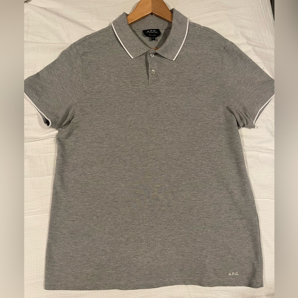 A.P.C. Heather Gray Polo Shirt